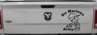 Go Marines Pee On Army Military Car or Truck Window Decal Sticker (Black)