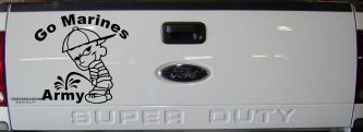 Go Marines Pee On Army Military Car or Truck Window Decal Sticker (Black)