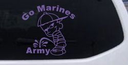 Go Marines Pee On Army Military Car or Truck Window Decal Sticker (Purple)