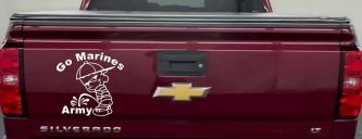 Go Marines Pee On Army Military Car or Truck Window Decal Sticker (White)