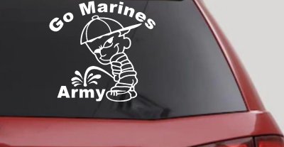 Go Marines Pee On Army Decal - Funny Military Car Truck Window Sticker