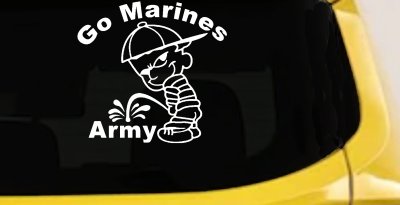 Go Marines Pee On Army Decal - Funny Military Car Truck Window Sticker