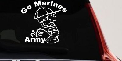 Go Marines Pee On Army Decal - Funny Military Car Truck Window Sticker