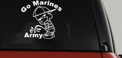 Go Marines Pee On Army Decal - Funny Military Car Truck Window Sticker