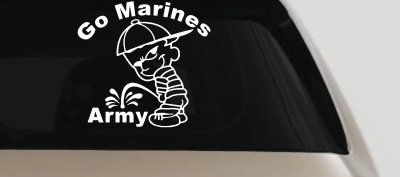 Go Marines Pee On Army Decal - Funny Military Car Truck Window Sticker