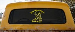 Go Marines Pee On Army Military Car or Truck Window Decal Sticker (Yellow)