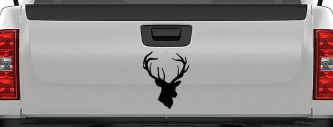 Big Buck Deer Hunting Car or Truck Window Decal Sticker (Black)