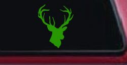 Big Buck Deer Hunting Car or Truck Window Decal Sticker (Lime)