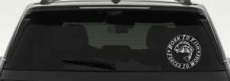 Born To Fish Forced To Work Fishing Car or Truck Window Decal Sticker (Light Gray)