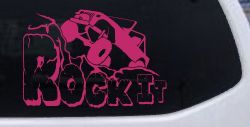 Rock It Rock Crawler Decal for Off Road Cars Trucks & SUVs (Hot Pink)