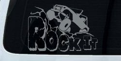Rock It Rock Crawler Off Road Car or Truck Window Decal Sticker (Telegrey)