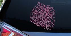 Spider Web Animals Car or Truck Window Decal Sticker (Pink)