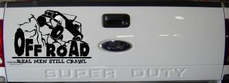 Rock Crawler Decal Real Men Still Crawl Off Road Truck Car Window Vinyl (Matte Black)