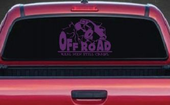 Rock Crawler Real Men Still Crawl Off Road Car or Truck Window Decal Sticker (Violet)