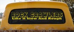Rock Crawler Decal - Slow Rough Car Truck Window Vinyl Sticker (Yellow)