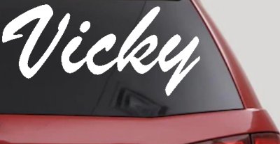 Vicky Car Truck Window Decal Sticker Vinyl Personalized Auto Decor