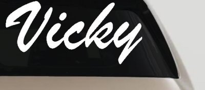 Vicky Car Truck Window Decal Sticker Vinyl Personalized Auto Decor