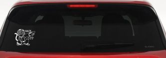 Evil Monkey Back Off Car Truck Window Vinyl Decal Sticker Fun Warning (White)
