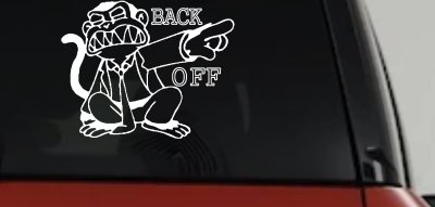 Evil Monkey Back Off Car Truck Window Vinyl Decal Sticker Fun Warning