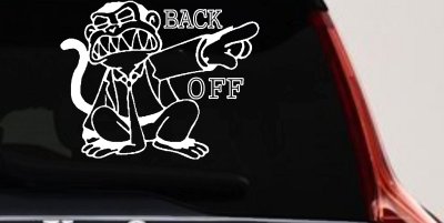 Evil Monkey Back Off Car Truck Window Vinyl Decal Sticker Fun Warning