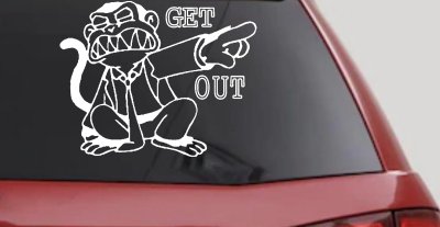 Funny Evil Monkey Car Truck Window Vinyl Decal Sticker Prank