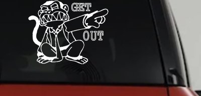 Funny Evil Monkey Car Truck Window Vinyl Decal Sticker Prank