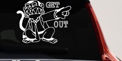 Funny Evil Monkey Car Truck Window Vinyl Decal Sticker Prank