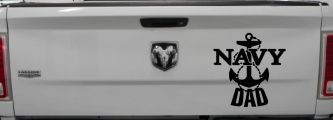 Navy Dad Military Car or Truck Window Decal Sticker (Black)