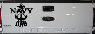 Navy Dad Military Car or Truck Window Decal Sticker (Black)