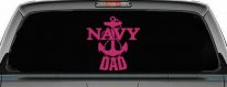 Navy Dad Military Car or Truck Window Decal Sticker (Hot Pink)