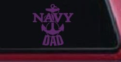 Navy Dad Military Car or Truck Window Decal Sticker (Violet)