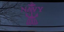 Navy Dad Military Car or Truck Window Decal Sticker (Violet)