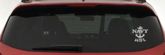 Navy Wife Military Car or Truck Window Decal Sticker (Light Gray)