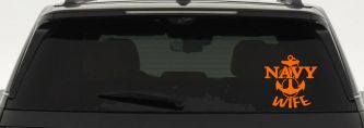 Navy Wife Military Car or Truck Window Decal Sticker (Orange)