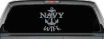 Navy Wife Military Car Truck Window Vinyl Decal Sticker (Telegrey)