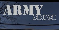 Army Mom Military Car or Truck Window Decal Sticker (Light Gray)
