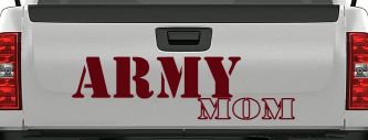Army Mom Military Car or Truck Window Decal Sticker (Purple Red)