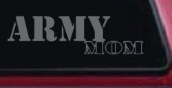 Proud Army Mom Car Window Decal Military Support Sticker (Silver)