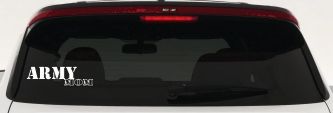 Army Mom Military Car or Truck Window Decal Sticker (White)