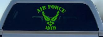 Air Force Mom Military Car or Truck Window Decal Sticker (Lime)