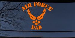 Air Force Dad Military Car or Truck Window Decal Sticker (Orange)