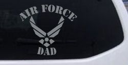 Air Force Dad Military Car or Truck Window Decal Sticker (Telegrey)