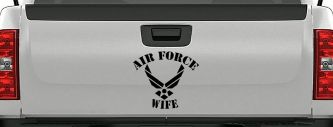 Air Force Wife Car Decal Sticker Military Window Vinyl (Black)