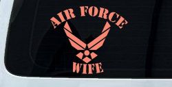 Air Force Wife Military Car or Truck Window Decal Sticker (Coral)