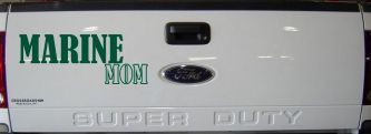 Marine Mom Military Car or Truck Window Decal Sticker (Dark Green)