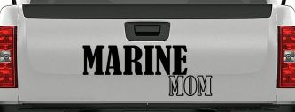 Marine Mom Military Car or Truck Window Decal Sticker (Matte Black)