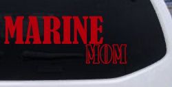 Marine Mom Military Car or Truck Window Decal Sticker (Red)