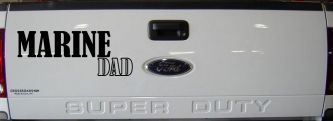 Marine Dad Military Car or Truck Window Decal Sticker (Black)