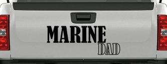 Marine Dad Military Car or Truck Window Decal Sticker (Black)