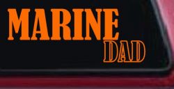 Marine Dad Military Car or Truck Window Decal Sticker (Orange)
